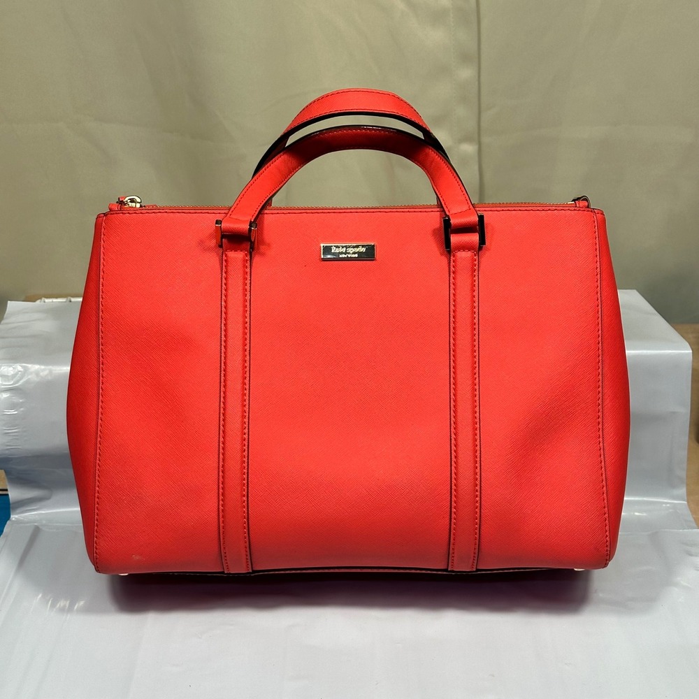 Kate Spade Satchel Women Large Red Saffiano Leather Crossbody Bag Excellent